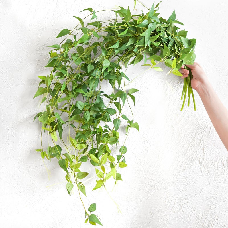 FiveSeasonStuff Versatile Decor Delight: Lush 28ft 10-Vine Set of Elegant Artificial Silk Clematis Leaves for Any Occasion or Event - Image 2